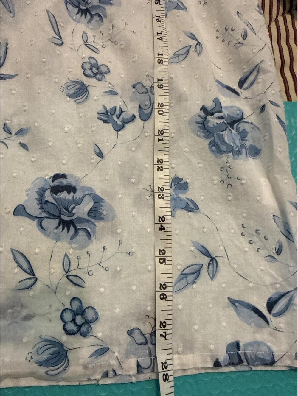 NorthStyle White and Blue Floral Long Sleeve Blouse, Size L - Picture 7 of 7